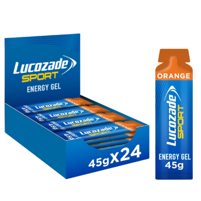 Lucozade Sport Orange Flavour Dual-Fuel Energy Gel 45g - Case of 24 [Best Before: 30/06/2026]