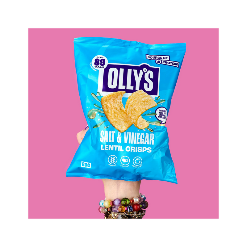 Olly's Salt & Vinegar flavour Lentil Crisps 80g [Best Before: 25/06/2025]