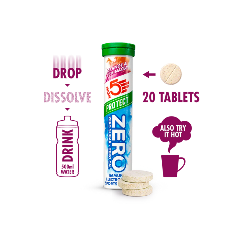 High5 Zero Protect Orange & Echinacea Immune Electrolyte Sports Drink tablets (20 tablets)