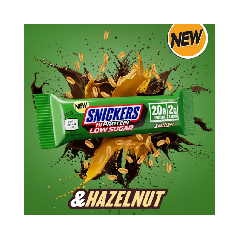 Snickers Hazelnut Hi Protein Bars 57g - Case of 12 [Best Before: 26/11/2025]