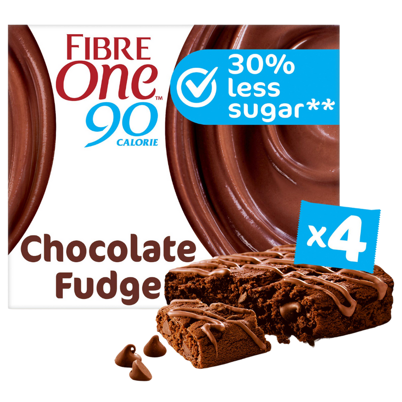 Fibre One 90 Cal Chocolate Fudge Brownie (4 x 24g bar multipack) [Best Before: 14/07/2025]