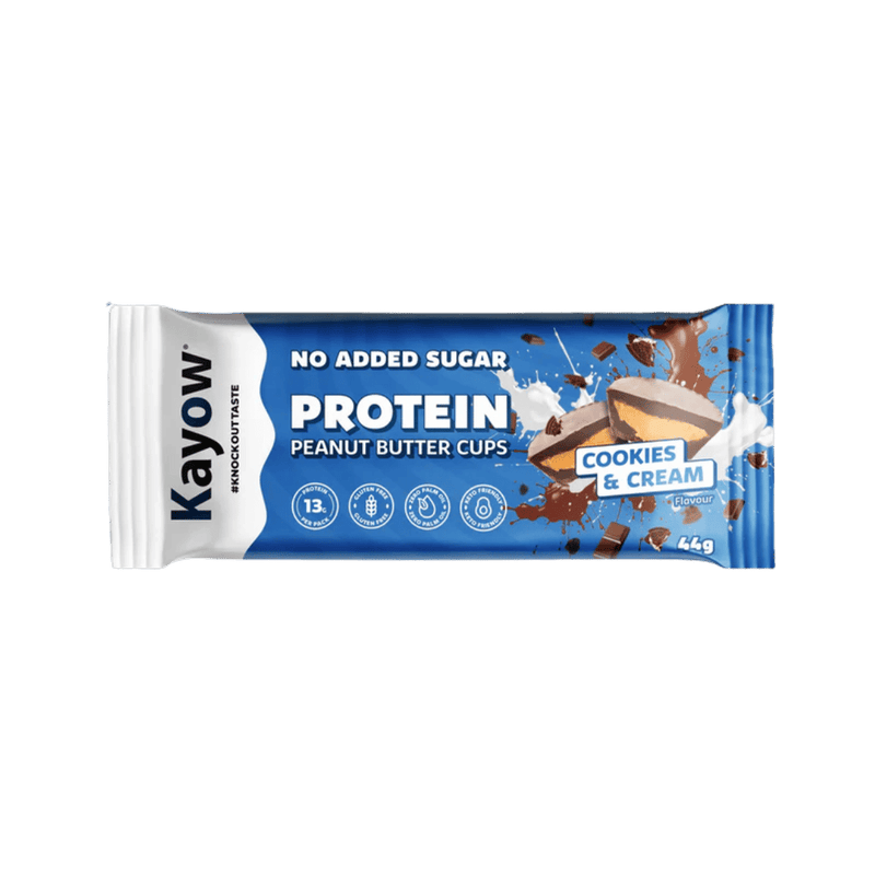 Kayow High Protein Cookies & Cream Peanut Butter Cups 44g Case of 12 [Best Before: 19/05/2026]