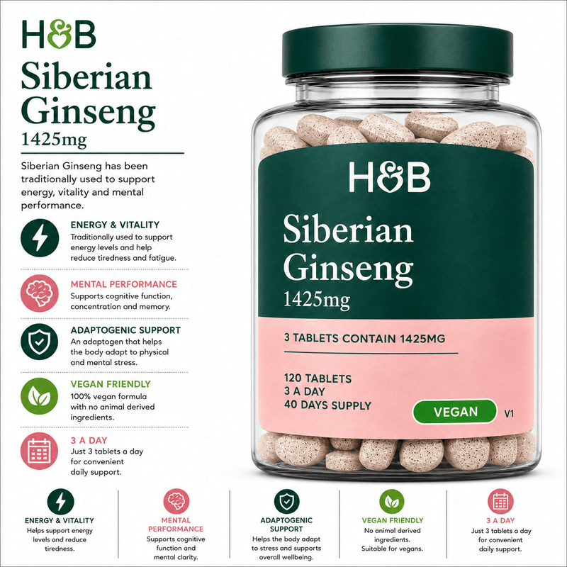 Holland & Barrett Siberian Ginseng 120 Tablets