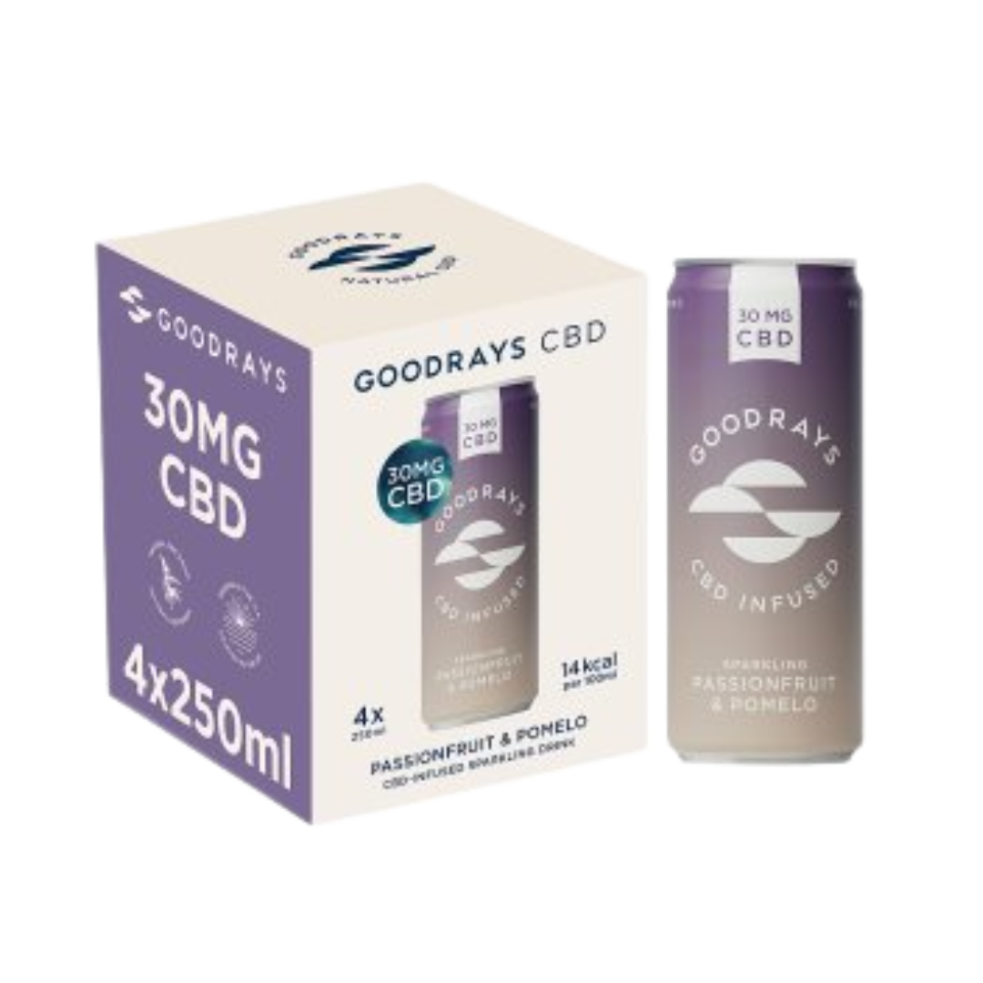 Goodrays Passion Fruit & Pomelo CBD Drink (4 x 250ml multipack)