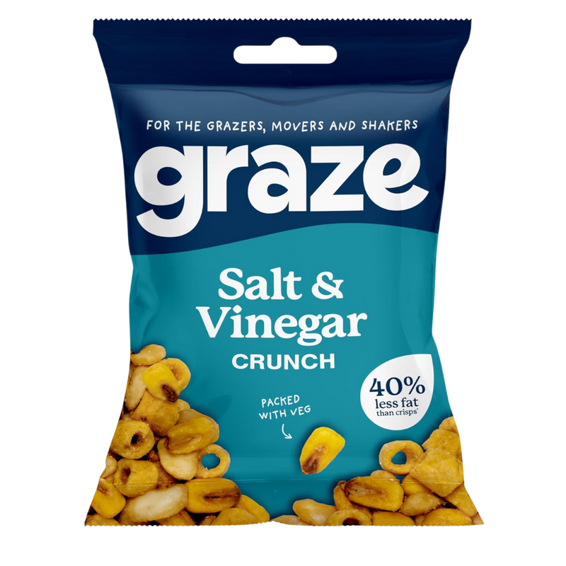 Graze Salt & Vinegar Crunch bag 35g - Case of 10 [Best Before: 31/01/2026]
