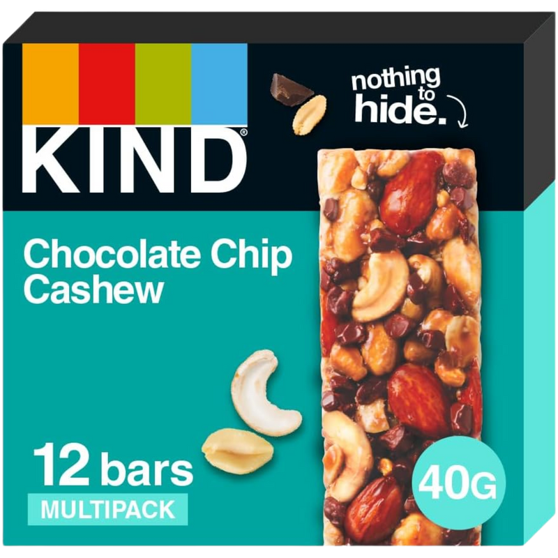 KIND Chocolate Chip Cashew bars 40g - Case of 12 [Best Before: 19/10/2025]