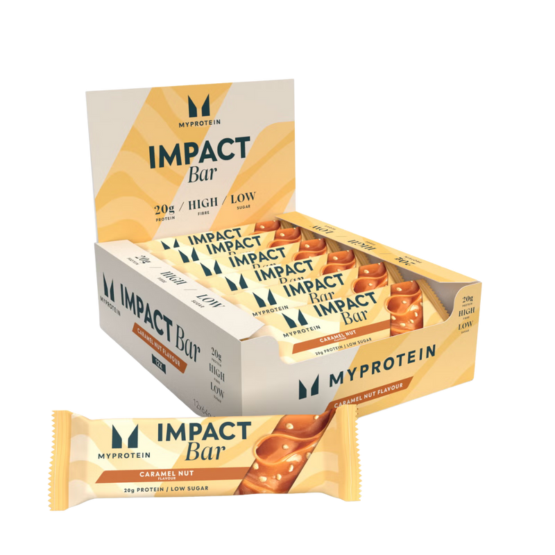 MyProtein Caramel Nut Impact Protein bar 64g - Case of 12 [Best Before: 14/08/2025]