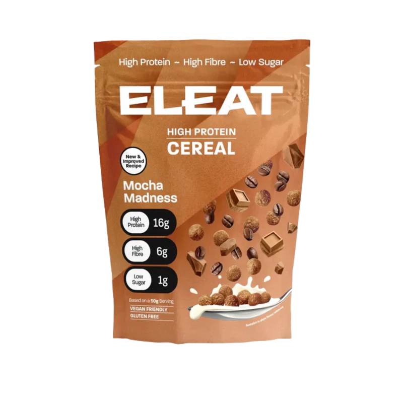 ELEAT Mocha flavour High Protein Cereal 250g - Case of 5 [Best Before: 04/09/2025]