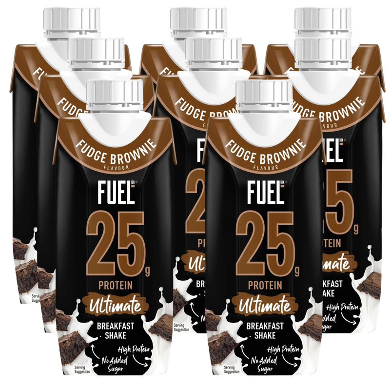 Fuel10k Ultimate Breakfast Shake Fudge Brownie 330ml - Case of 8 [Best Before: 05/11/2025]