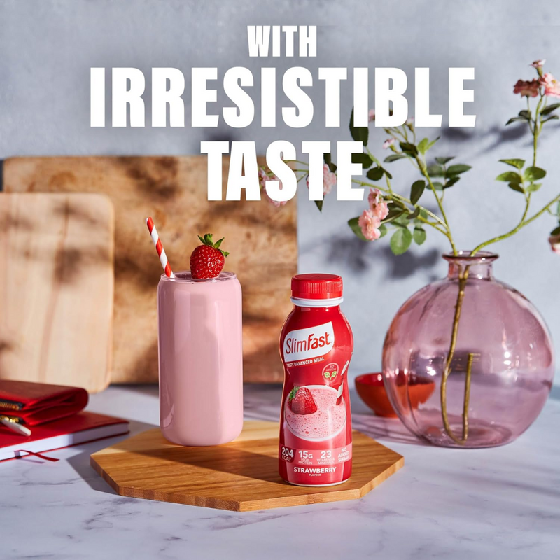 Slimfast Strawberry High Protein Meal Shake 325ml - Case of 6 [Best Before: 30/09/2025]