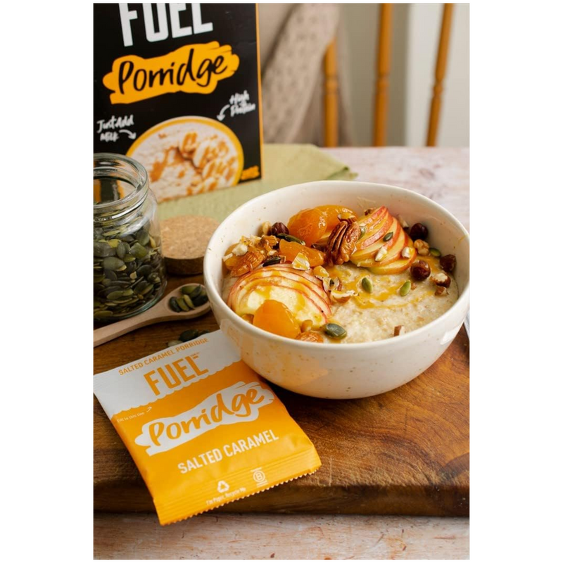 Fuel10k Salted Caramel Porridge Sachets - 10 x 36g Sachets [Best Before: 10/10/2025]