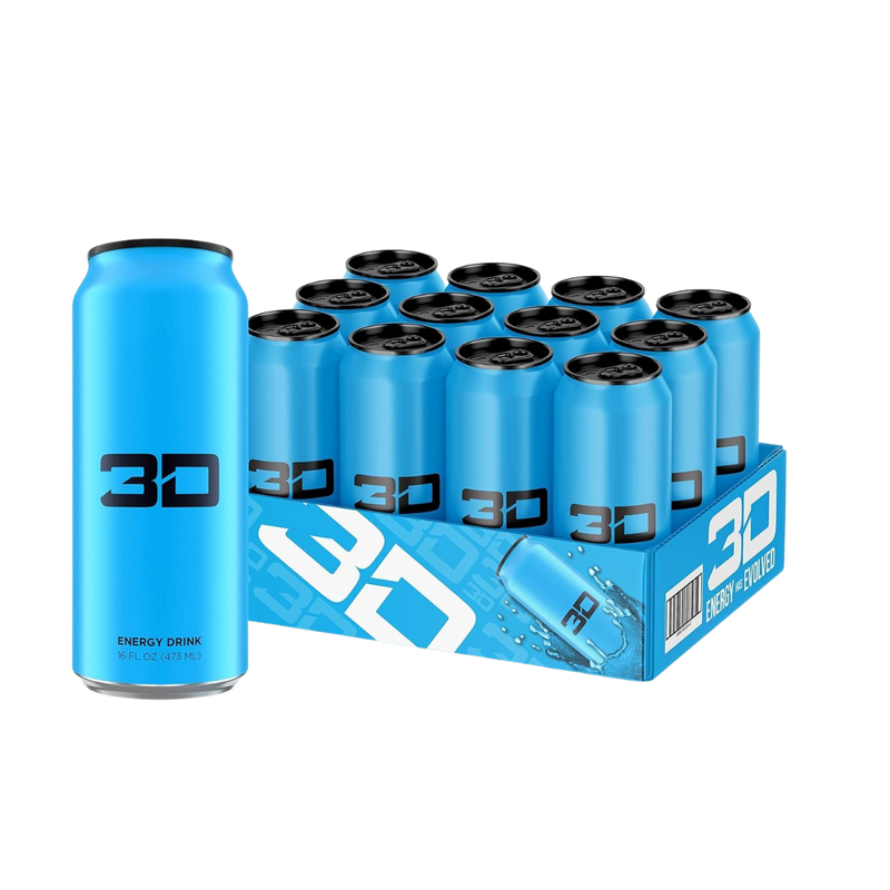 3D Energy Drink Blue (Berry Blue) 473ml - Case of 12