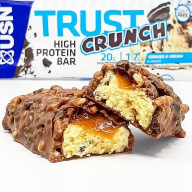 USN Trust Crunch Cookies & Cream Flavour High Protein Bar 60g - Case of 12