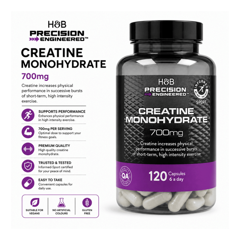 Creatine Monohydrate 700mg 120 Capsules
