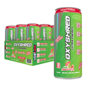 EHP Labs Oxyshred Zero Sugar Energy Drink Kiwi & Strawberry 355ml - Case of 12