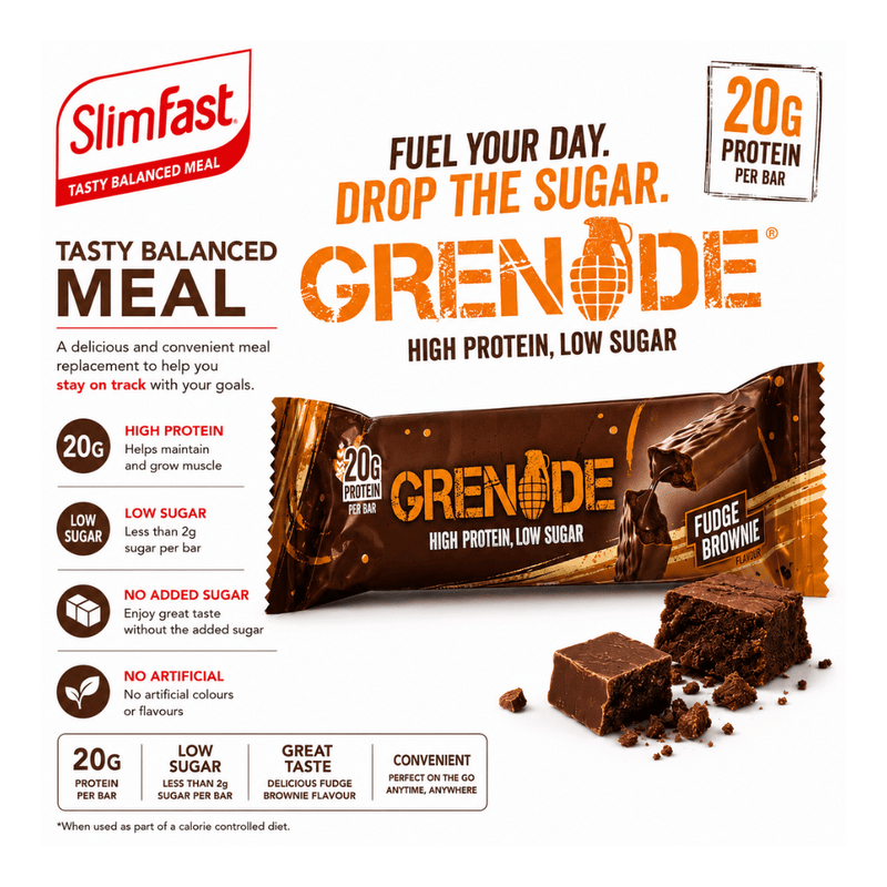Grenade Fudge Brownie High Protein Bar 60g - Case of 12