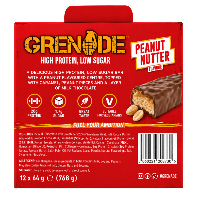 Grenade Peanut Nutter Carb Killa protein bar 60g - Case of 12 Multisave