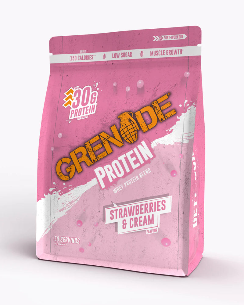 Grenade Strawberries & Cream Protein Powder 2kg (50 servings)