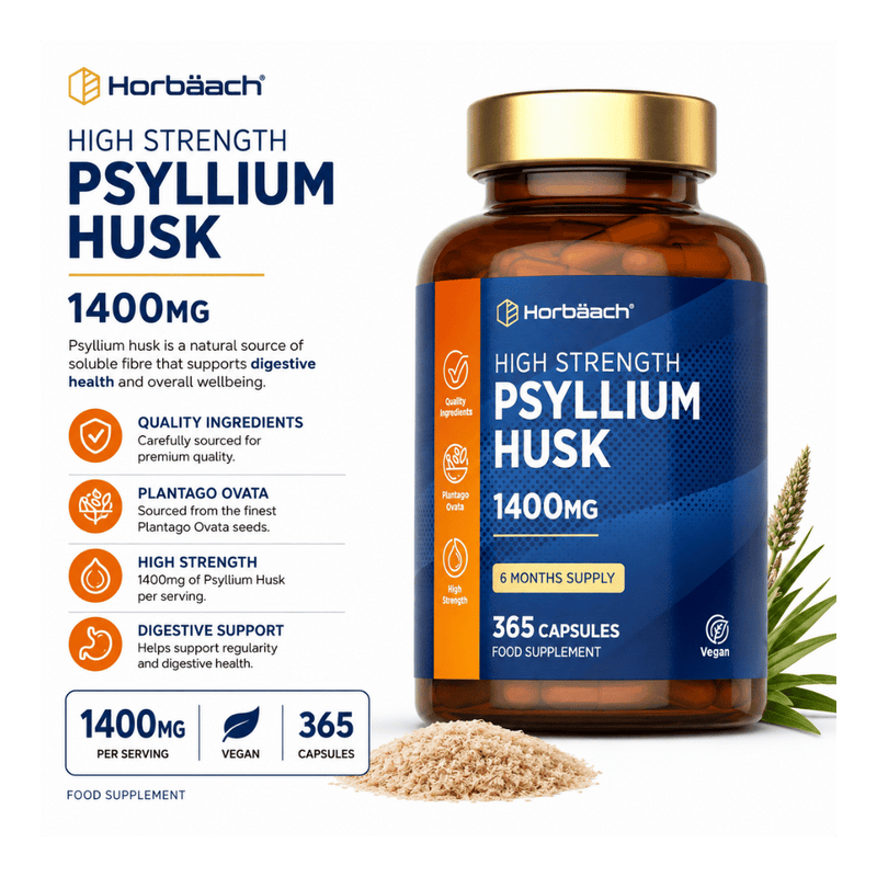 HU Psyllium Husk 1400mg 365 Vegan Capsules