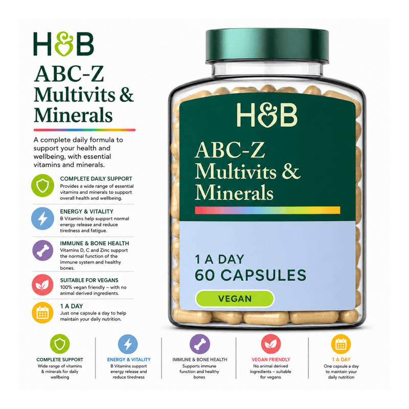 Holland & Barrett ABC to Z Vegan Multivitamins 60 Tablets