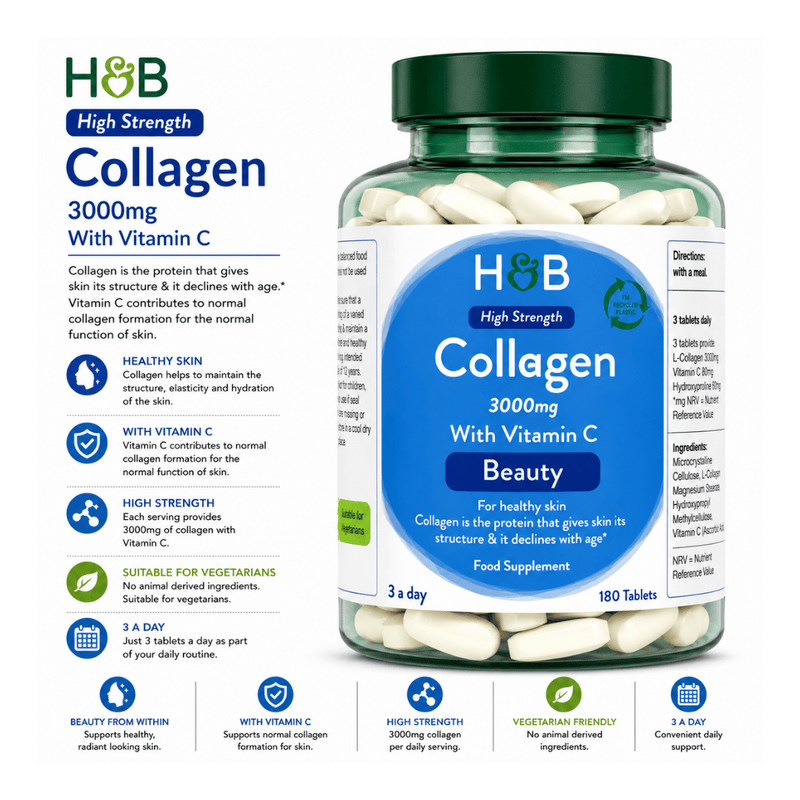 Holland & Barrett Bovine Collagen Tablet 180 Tablets