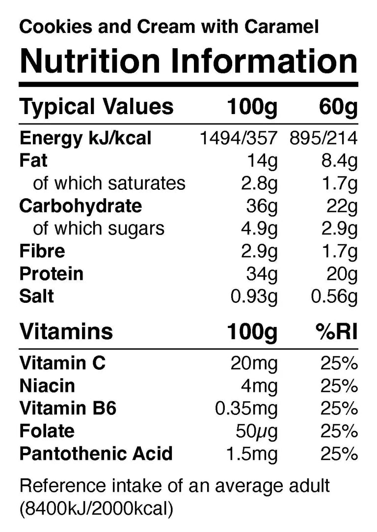 NutriFX Workfit Power Protein bar Cookies & Cream flavour (4 x 60g multipack) [Best Before: 20/08/2025]