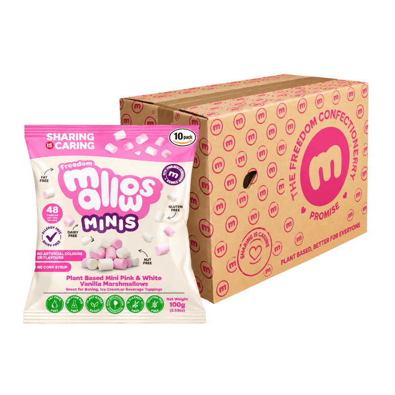 Freedom Confectionery Pink & White Vanilla Marshmallows 100g - Case of 10