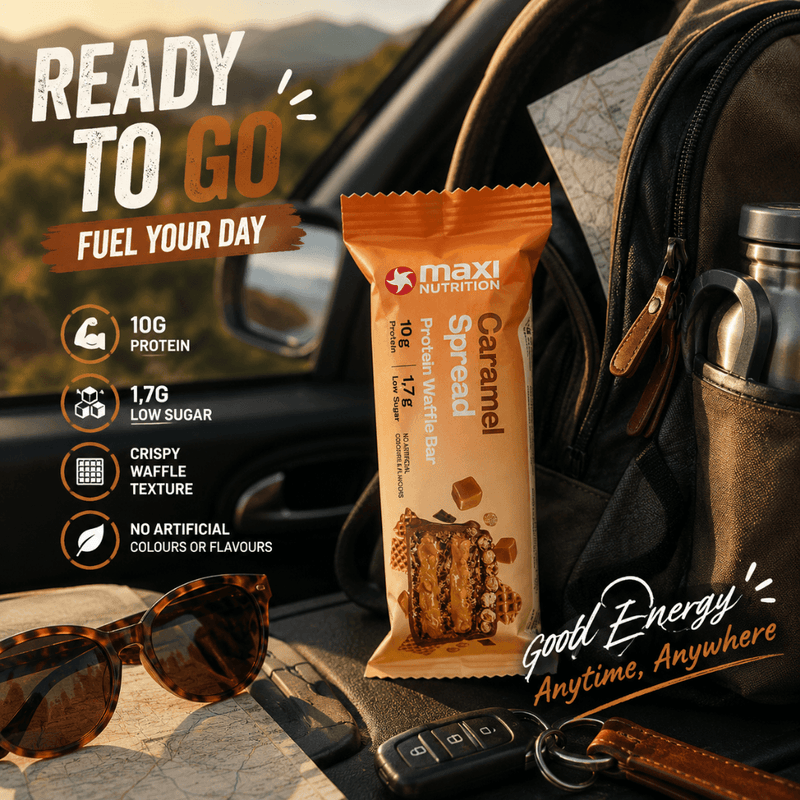 MaxiNutrition Caramel Spread Flavour Protein Waffle Bar 39g - Case of 12 [Best Before: 30/06/2026]