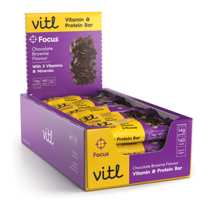 Vitl Chocolate Brownie flavour Vitamin & Protein Bar 40g - Case of 15 [Best Before: 30/10/2024]