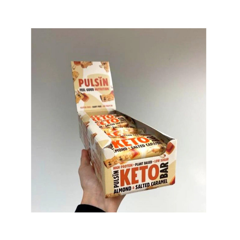Pulsin Almond Salted Caramel Keto Bar 50g - Case of 18