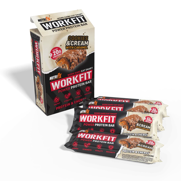 NutriFX Workfit Power Protein bar Cookies & Cream flavour (4 x 60g multipack) [Best Before: 20/08/2025]