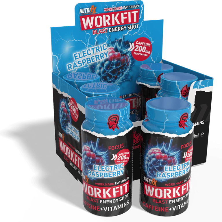 NutriFX Workfit Electric Raspberry Blast Energy Shot (6 x 60ml multipack) [Best Before: 30/10/2025]