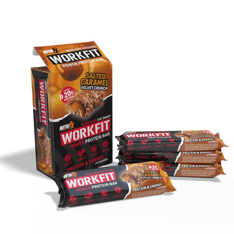 NutriFX Workfit Power Protein bar Salted Caramel flavour (4 x 60g multipack) [Best Before: 12/08/2025]