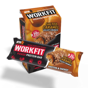 NutriFX Workfit Power Protein bar Salted Caramel flavour (4 x 60g multipack) [Best Before: 12/08/2025]