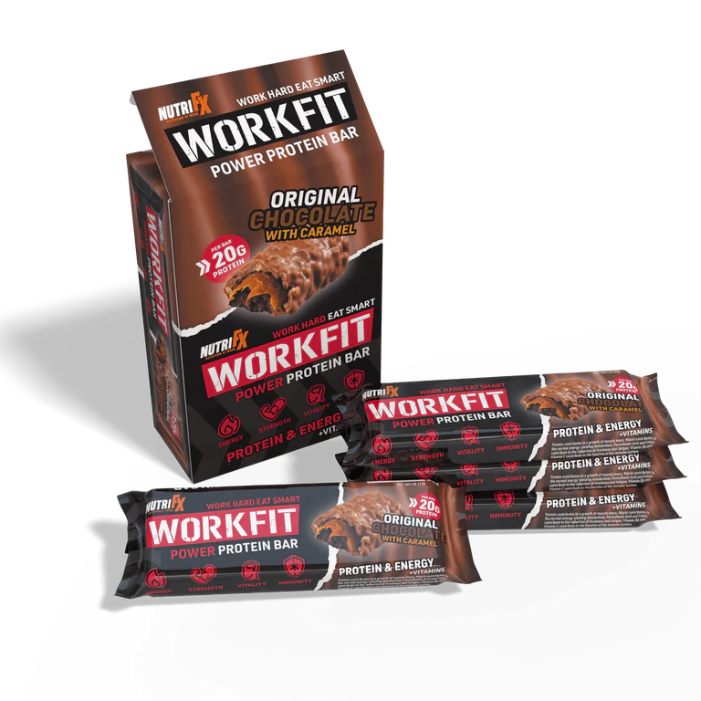 NutriFX Workfit Power Protein bar Original Chocolate flavour (4 x 60g multipack) [Best Before: 20/08/2025]