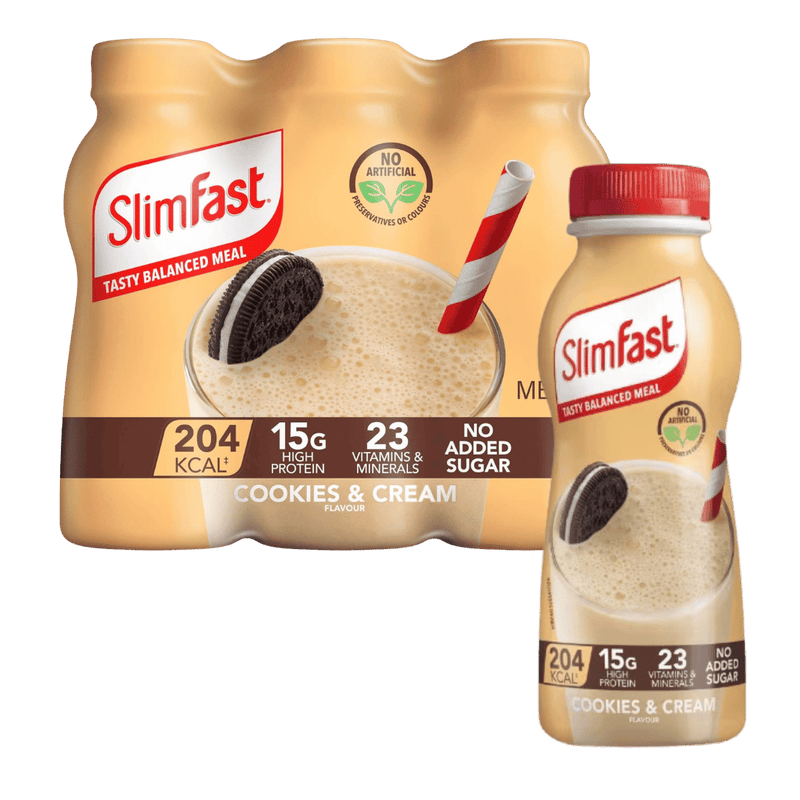 SlimFast Cookies & Cream  Ready to Drink Meal Replacement Shake 325ml - Case of 6