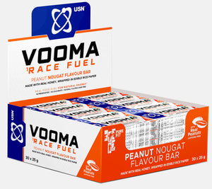 USN Vooma Race Fuel Energy bars Peanut Nougat flavour 25g - Case of 30 [Best Before: 30/06/2025]