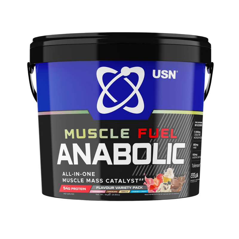 USN Muscle Fuel Anabolic Variety Pack - Cookies and Cream/Choc/Strawberry/Vanilla - 4kg