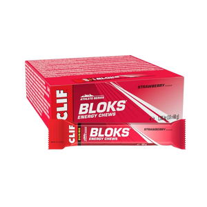 Clif Bloks Strawberry flavour Energy Chews 60g - Case of 18 [Best Before: 02/06/2026]