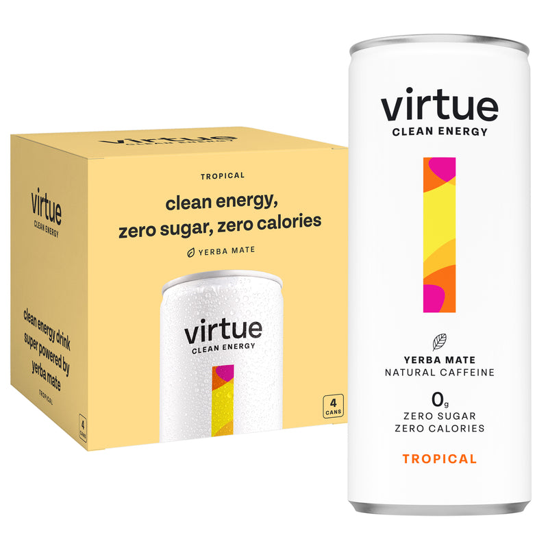 Virtue Clean Energy Tropical Flavour Energy Drink (4 x 250ml Multipack)