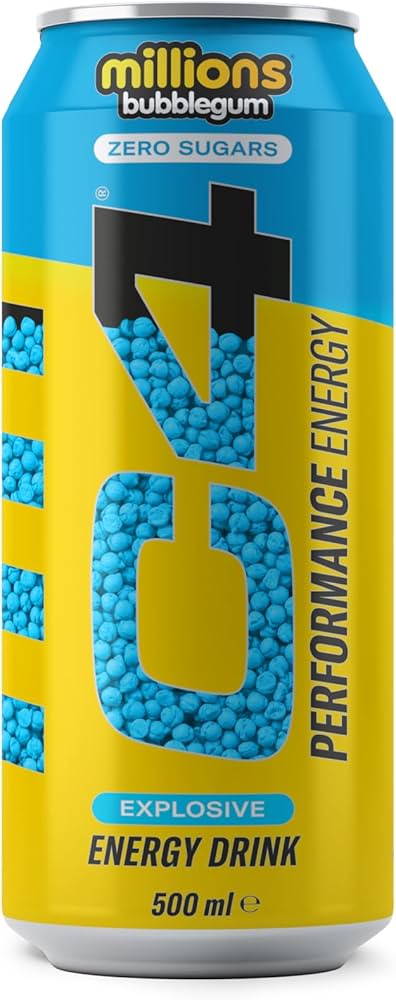C4 Energy Drink Millions Bubblegum flavour 500ml - Case of 12