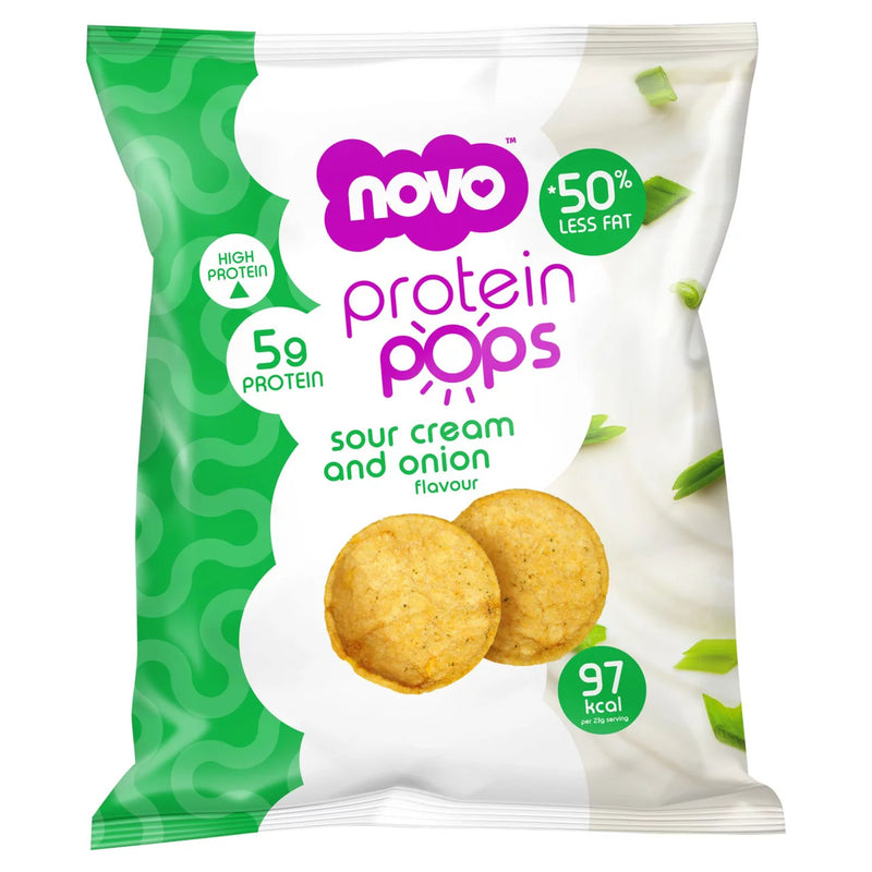 Novo Sour Cream & Onion Protein Pops 23g - Case of 8 [Best Before: 15/01/2026]