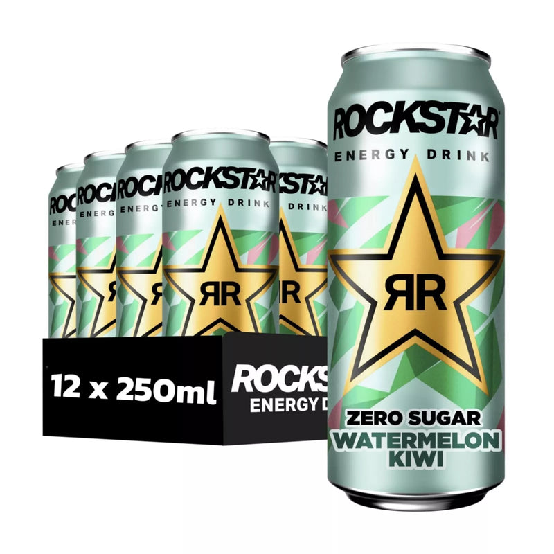 Rockstar Energy Watermelon & Kiwi Flavour Energy Drink 250ml - Case of 12 [Best Before: 31/05/2025]