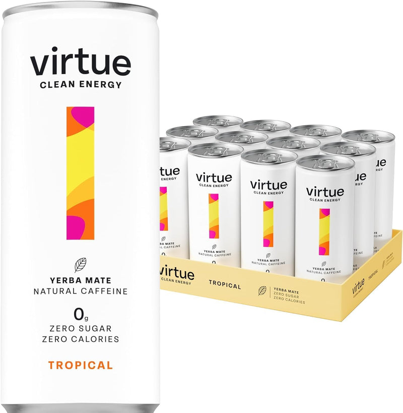 Virtue Tropical Clean Energy Yerba Mate Drink 250ml - Case of 12