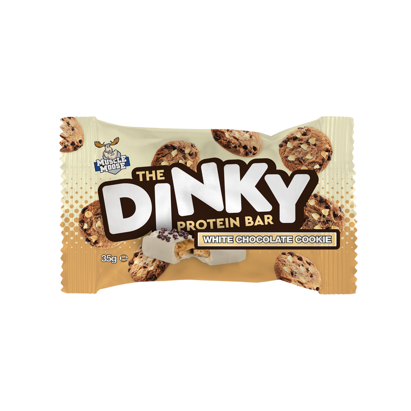Muscle Moose The Dinky Protein Bar White Chocolate Cookie Flavour Bar 35g - Case of 12